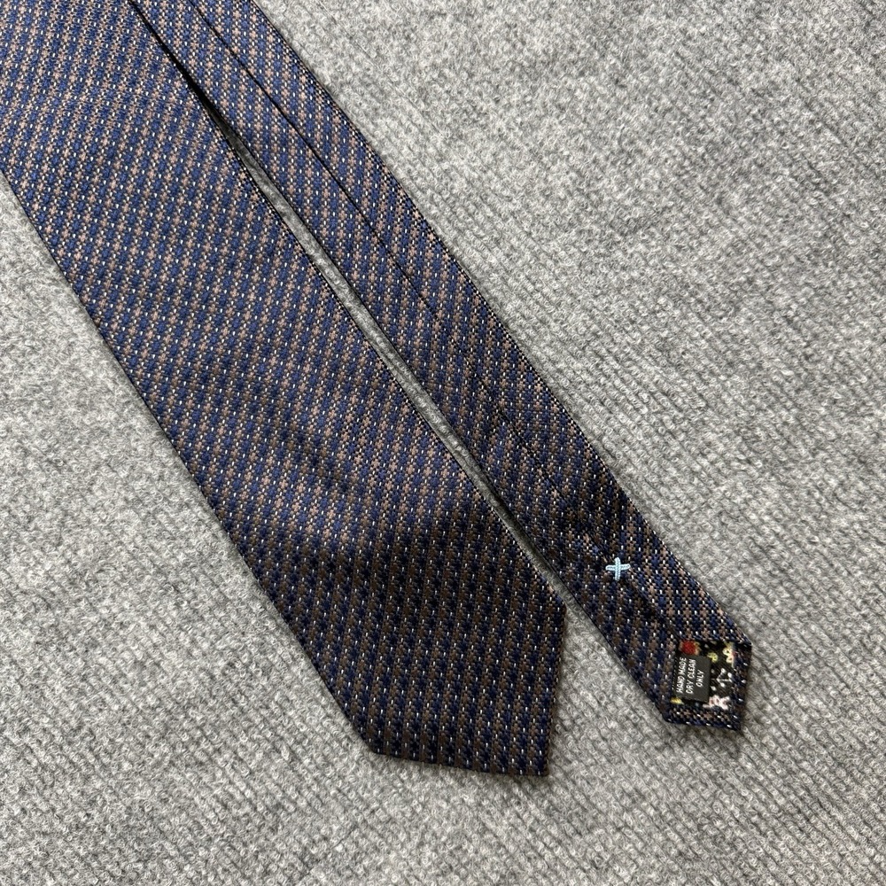 Bocara Geometric Silk Neck Tie Floral Lining Mens Designer Tie